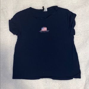 Navy blue T-shirt with the American flag detail